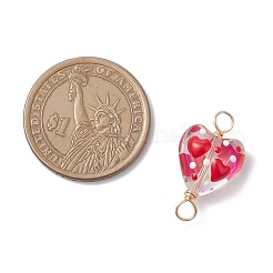 Подвески-сердечки ручной работы из стеклянной эмали&nbsp;PALLOY-JF04263-01