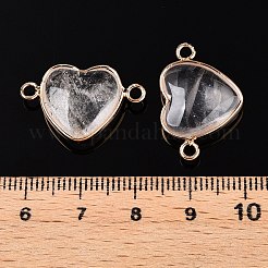 Подвески в виде сердечек из натурального кварцевого кристалла&nbsp;G-T138-205C-G