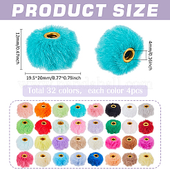 128 шт. 32 цвета имитация кроличьей шерсти европейские бусины&nbsp;FIND-PH0027-66