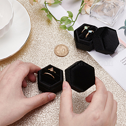 Коробки для хранения колец из полиэстера и бархата&nbsp;CON-WH0123-28A