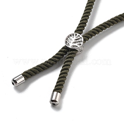 Bracelets en argent avec cordon de nylon torsadé&nbsp;DIY-B066-03P-22