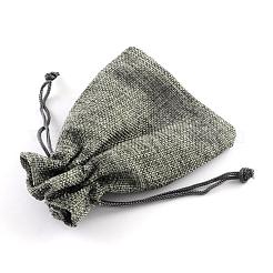 Sacs en polyester imitation toile de jute sacs à cordon&nbsp;ABAG-R005-9x7-04