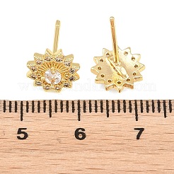 Aretes de latón con micro pavé de circonio cúbico para mujer&nbsp;KK-A305-04G-02