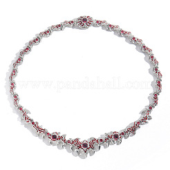 Ожерелья-цепочки с шипами в виде глаз и латунным паве из темно-красного кубического циркония для мужчин&nbsp;FS-WG4F103-02