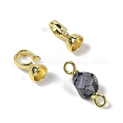 Натуральный снежный обсидиан с латунными застежками-защелками&nbsp;G-G141-02G-15