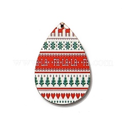 Большие подвески из дерева с односторонним принтом WOOD-H102-03A