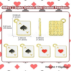 40pcs 2 Arten goldene Legierungs-Emaille-Anhänger&nbsp;ENAM-CJ0005-72