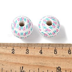 Тема дня матери печатные деревянные европейские бусины&nbsp;WOOD-F016-02