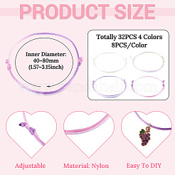 32 pièce de fil de nylon bicolore pour la confection de bracelets&nbsp;BJEW-TAC0072