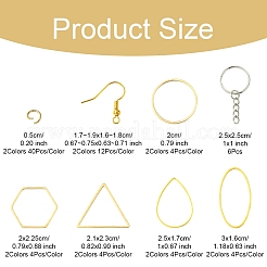 Наборы для самостоятельного изготовления шестиугольных/каплевидных/треугольных латунных сережек-подвесок&nbsp;DIY-FS0007-62