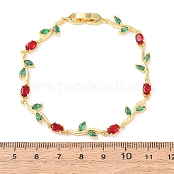 Латунные браслеты-цепочки с микропаве из кубического циркония для женщин&nbsp;BJEW-K292-01G