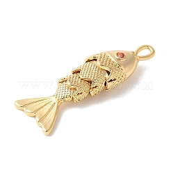 Латунные микропаве прозрачные подвески с фианитом&nbsp;KK-U064-18A-G