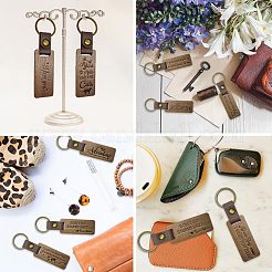 Porte-clés en bois de noyer&nbsp;KEYC-WH0044-004