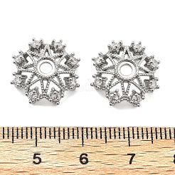 Колпачки для бусин из прозрачного кубического циркония из латуни&nbsp;KK-L222-007P