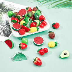 Наборы для самостоятельного изготовления сережек из смолы с фруктовой тематикой (24 пара)&nbsp;DIY-PH0003-24