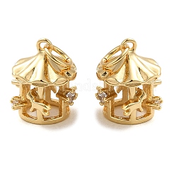 Латунные микропаве прозрачные подвески с фианитом&nbsp;KK-K349-16