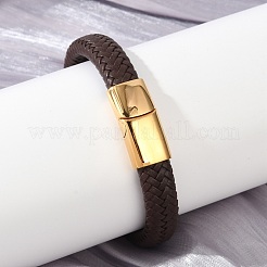 Geflochtene Mikrofaser-Lederbandarmbänder für Frauen und Männer&nbsp;BJEW-D304-05G-01