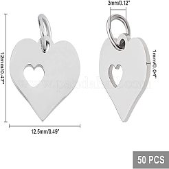 50 Stück Anhänger aus 304 Edelstahl&nbsp;STAS-UN0025-31