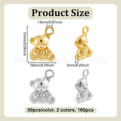 100 pz 2 colori pendenti in lega di stile tibetano&nbsp;FIND-GA0008-54