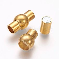 Fermoirs magnétiques en laiton plaqués en rack avec emembouts collées&nbsp;KK-G230-5mm-G-NF