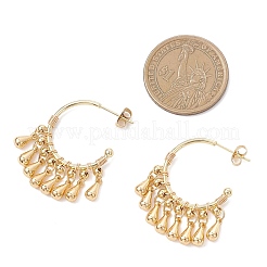 Латунные серьги-люстры в форме капли&nbsp;EJEW-TA00784