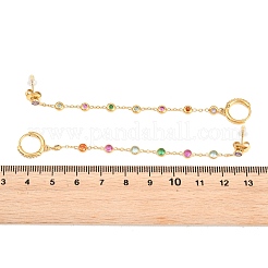 Orecchini a cerchio con strass in acciaio inossidabile 304&nbsp;EJEW-A161-04G-02