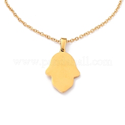 Colliers avec pendentif main de Fatima en acier inoxydable 304 et mauvais œil&nbsp;STAS-B021-06