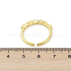 Латунные микро проложить манжеты кольца кубического циркония&nbsp;RJEW-S400-13G