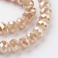 Chapelets de perles en verre électroplaqué&nbsp;X-EGLA-D020-8x5mm-76