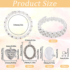DIY Blanko Oval Hochzeitsstrauß Charm Bastelset&nbsp;DIY-SC0025-07A