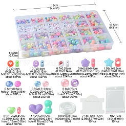 Наборы для изготовления браслетов из плоских круглых и сердечек из акриловых и пластиковых бусин своими руками&nbsp;DIY-FS0006-41