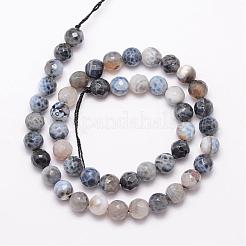 Бусы из натурального огненного агата с потрескиванием&nbsp;G-K166-07F-8mm-05