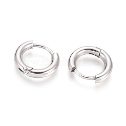 Pendientes de aro pequeños resistentes al deslustre para niñas y mujeres&nbsp;EJEW-F111B-13mm-PA