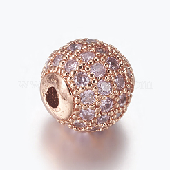 Perline zirconi micro pave  in ottone&nbsp;ZIRC-E134-8mm-01RG