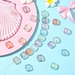 40шт 8 цвета прозрачные акриловые бусины с УФ-покрытием&nbsp;PACR-CJ0001-46