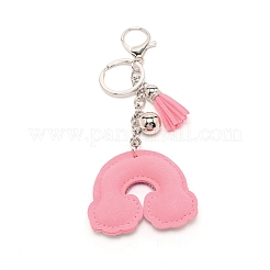 Сплав застежка брелок выводы&nbsp;LS-KEYC-WH0023-04