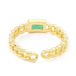 Прямоугольное открытое кольцо-манжета из кубического циркония&nbsp;RJEW-I083-02G-02