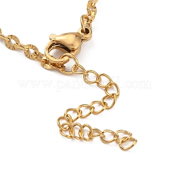 Ионное покрытие (ip) браслет на ногу из нержавеющей стали 304 с двумя роговыми звеньями и подвесками в виде шариков для женщин AJEW-G049-03G