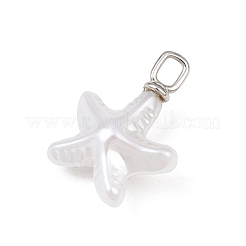 Pendentifs en perles en laiton et plastique ABS&nbsp;PL-CBAEB37-01A-P