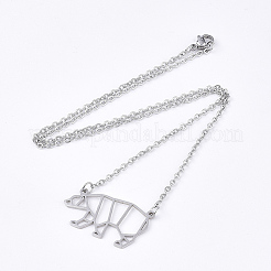 Colliers pendentifs en acier inoxydable 201 anti-ternissement&nbsp;X-NJEW-T009-JN083-1-40