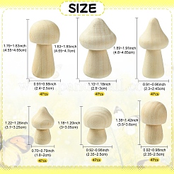 24 шт. 6 стиля неокрашенного натурального дерева украшения&nbsp;WOOD-YW0001-44