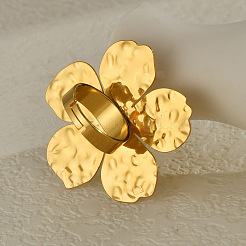 Anillos abiertos de acero inoxidable 304 texturizado para mujer.&nbsp;WG51114-01