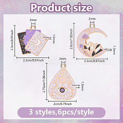 18 шт. 3 стиля подвески из сплава Eanaml в стиле Таро&nbsp;FIND-DC0006-60