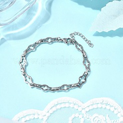 2 bracelet à chaîne creuse en acier inoxydable 304&nbsp;BJEW-JB12293