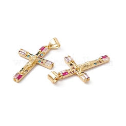 Porte micro ouvrent pendentifs zircone cubique en laiton de placage&nbsp;ZIRC-C040-46G-01
