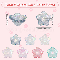 420шт 7 цвета акриловые колпачки для бусин&nbsp;OACR-SP0001-70