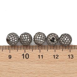 Cz Messing-Mikro pflastern Klasse AAA klare Farbe Zirkonia runde Perlen&nbsp;LS-KK-O065-8mm-05B-NR