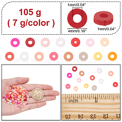 105гр 15-хцветные бусины из полимерной глины ручной работы&nbsp;CLAY-AR0001-16