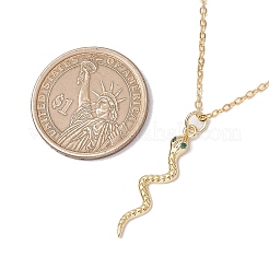 Змея латунные микропаве кубические циркониевые подвески ожерелья с подвесками&nbsp;NJEW-JN05184