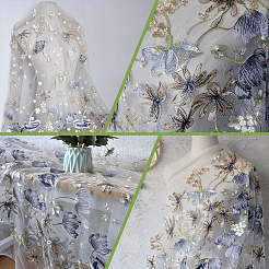 3D-Blumen-Organgza-Polyester-Stickerei-Ornament-Zubehör&nbsp;DIY-WH0632-47B